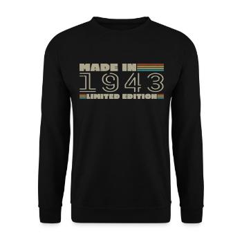 Vintage 1943 1943 Born in 1943 Birthday Gift - Unisex Sweatshirt - black - Front - Alina (178cm) & Michal (187cm)