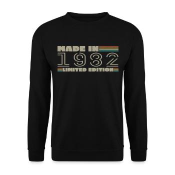Jahrgang 1982 1982 Jahrgang 1982 Geburtstagsgeschenk - Unisex Pullover - Schwarz - Vorne - Alina (178cm) & Michal (187cm)