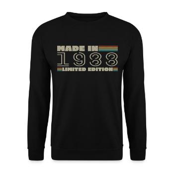 Jahrgang 1988 Jahrgang 1988 Geburtstagsgeschenk Jahrgang 1988 - Unisex Pullover - Schwarz - Vorne - Alina (178cm) & Michal (187cm)