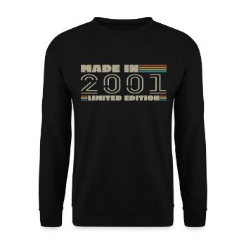 Vintage 2001 2001 Born in 2001 Birthday Gift - Unisex Sweatshirt - black - Front - Alina (178cm) & Michal (187cm)