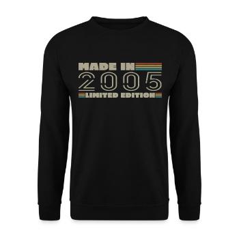 Jahrgang 2005 2005 Jahrgang 2005 Geburtstagsgeschenk - Unisex Pullover - Schwarz - Vorne - Alina (178cm) & Michal (187cm)