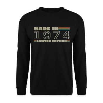 Cadeau d'anniversaire 1974 vintage 1974 né en 1974 - Sweat-shirt Unisexe - noir - Devant - Alina (178cm) & Michal (187cm)