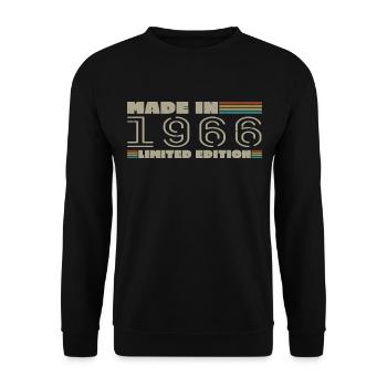 Jahrgang 1966 1966 Jahrgang 1966 Geburtstagsgeschenk - Unisex Pullover - Schwarz - Vorne - Alina (178cm) & Michal (187cm)