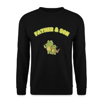 Crocodile Aligator Family Father & Son - Unisex Pullover - Schwarz - Vorne - Alina (178cm) & Michal (187cm)