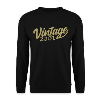 2001 Vintage 2001 Retro 2001 Birthday Gift - Unisex Sweatshirt - black - Front - Alina (178cm) & Michal (187cm)
