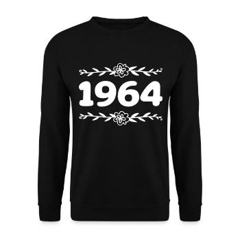 1964 Jahrgang 1964 Retro 1964 Jubiläum 1964 - Unisex Pullover - Schwarz - Vorne - Alina (178cm) & Michal (187cm)