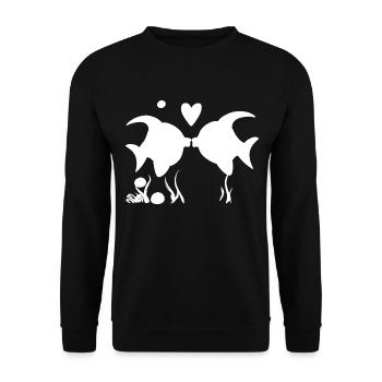 poissons sous-marins poissons chers amoureux - Sweat-shirt Unisexe - noir - Devant - Alina (178cm) & Michal (187cm)