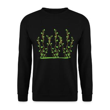Plants Symbol Bush Garden - Unisex Sweatshirt - black - Front - Alina (178cm) & Michal (187cm)