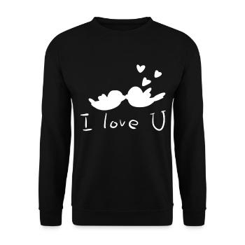 I love you birds couple animals - Unisex Sweatshirt - black - Front - Alina (178cm) & Michal (187cm)