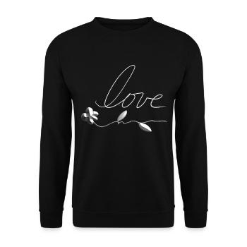 liebe blume wort symbol - Unisex Pullover - Schwarz - Vorne - Alina (178cm) & Michal (187cm)