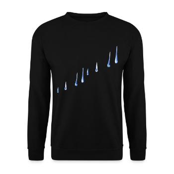 blue water drops line water - Unisex Sweatshirt - black - Front - Alina (178cm) & Michal (187cm)