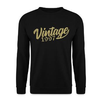 1997 Jahrgang 1997 Retro 1997 Geburtstagsgeschenk - Unisex Pullover - Schwarz - Vorne - Alina (178cm) & Michal (187cm)