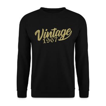 1967 Jahrgang 1967 Retro 1967 Geburtstagsgeschenk - Unisex Pullover - Schwarz - Vorne - Alina (178cm) & Michal (187cm)