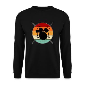 Batterie pilons rétro coucher de soleil - Sweat-shirt Unisexe - noir - Devant - Alina (178cm) & Michal (187cm)