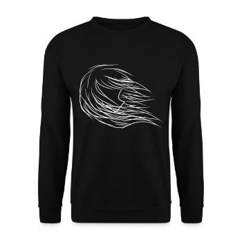Wind Manga - Unisex Pullover - Schwarz - Vorne - Alina (178cm) & Michal (187cm)