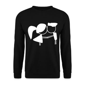 Symbole de couple Cher Homme Femme - Sweat-shirt Unisexe - noir - Devant - Alina (178cm) & Michal (187cm)