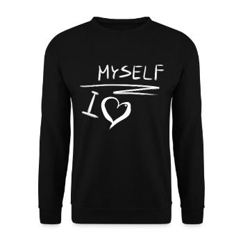ich liebe mich selbstliebe herz - Unisex Pullover - Schwarz - Vorne - Alina (178cm) & Michal (187cm)