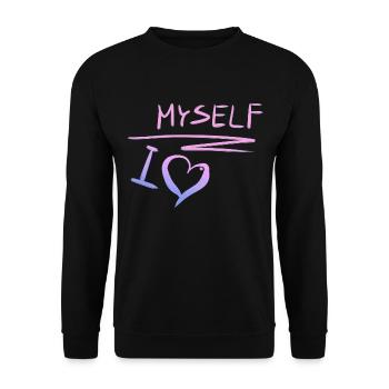 ich liebe mich selbstliebe herz - Unisex Pullover - Schwarz - Vorne - Alina (178cm) & Michal (187cm)