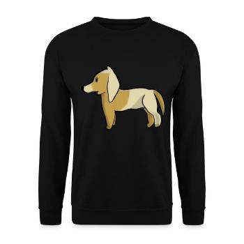 Cartoon Hund Tier Haustier - Unisex Pullover - Schwarz - Vorne - Alina (178cm) & Michal (187cm)
