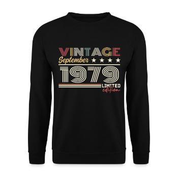 Vintage Septembre 1979 Septembre 1979 September - Unisex Sweatshirt - black - Front - Alina (178cm) & Michal (187cm)