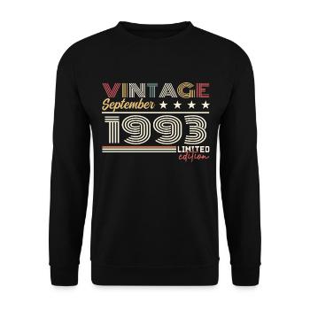Vintage Septembre 1993 Septembre 1993 September - Unisex Sweatshirt - black - Front - Alina (178cm) & Michal (187cm)
