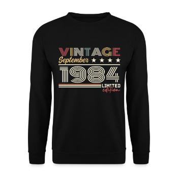 Vintage Septembre 1984 Septembre 1984 September - Unisex Sweatshirt - black - Front - Alina (178cm) & Michal (187cm)