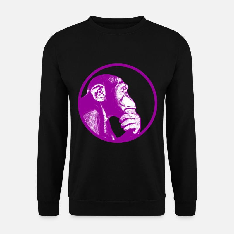 Think after monkey chimpanzee - Unisex Sweatshirt - black