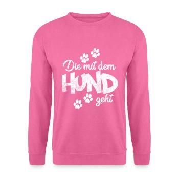 Die mit dem Hund geht - Unisex Pullover - Pink - Vorne
