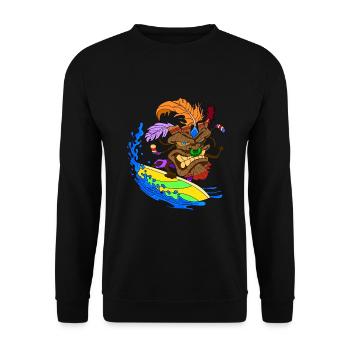 Masque de Tiki surfeur - Sweat-shirt Unisexe - noir - Devant - Alina (178cm) & Michal (187cm)