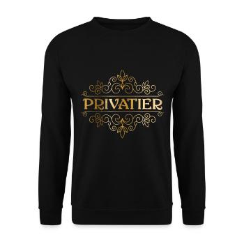 Privatier - der Traumberuf - Unisex Pullover - Schwarz - Vorne - Alina (178cm) & Michal (187cm)