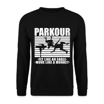 Parkour Freerunning Le Parcour Traceur Gift - Unisex Sweatshirt - black - Front - Alina (178cm) & Michal (187cm)