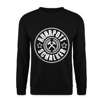 Ruhr pot Schalke - Unisex Sweatshirt - black - Front - Alina (178cm) & Michal (187cm)