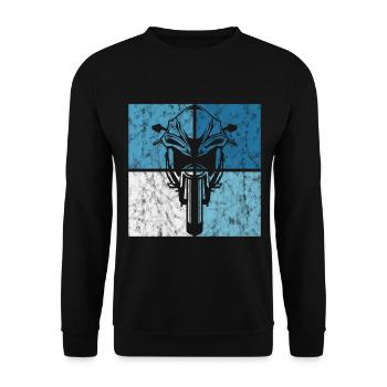 Motorcyclist Biker Retro Motorcycle Motorcycles - Unisex Sweatshirt - black - Front - Alina (178cm) & Michal (187cm)