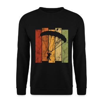 Skydiving parachute skydiver - Unisex Sweatshirt - black - Front - Alina (178cm) & Michal (187cm)