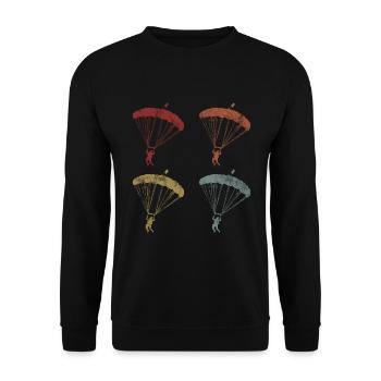 Skydiver parachute skydiving - Unisex Sweatshirt - black - Front - Alina (178cm) & Michal (187cm)