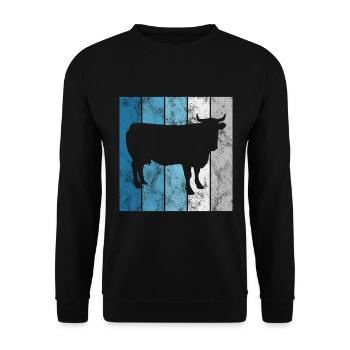 Kühe Landwirt Rind Landwirtschaft Kuh Bauer Retro - Unisex Pullover - Schwarz - Vorne - Alina (178cm) & Michal (187cm)