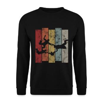 Fallschirmspringer Fallschirm Fallschirmspringen - Unisex Pullover - Schwarz - Vorne - Alina (178cm) & Michal (187cm)