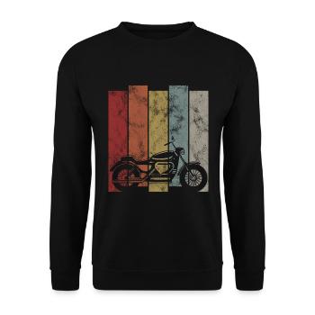Motorcycle Chopper Bobber Retro Motorcyclist Biker - Unisex Sweatshirt - black - Front - Alina (178cm) & Michal (187cm)