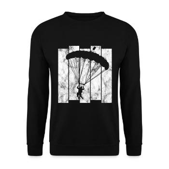 Parachute parachutiste - Sweat-shirt Unisexe - noir - Devant - Alina (178cm) & Michal (187cm)