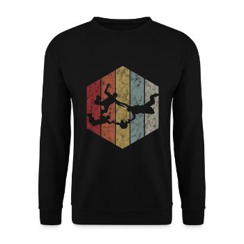 Fallschirmspringer Fallschirm Fallschirmspringen - Unisex Pullover - Schwarz - Vorne - Alina (178cm) & Michal (187cm)