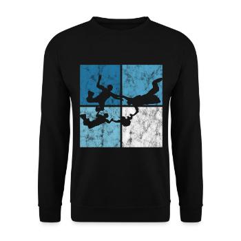 Fallschirmspringer Fallschirm Fallschirmspringen - Unisex Pullover - Schwarz - Vorne - Alina (178cm) & Michal (187cm)
