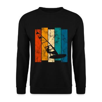 Windsurfen Windsurfer Retro Windsurfing Surfen - Unisex Pullover - Schwarz - Vorne - Alina (178cm) & Michal (187cm)