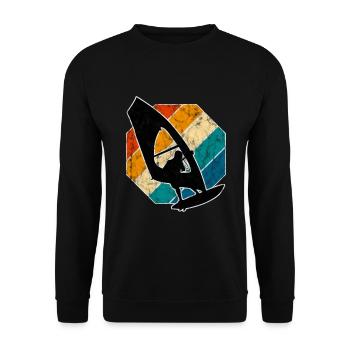 Windsurfing Windsurfer Windsurfing Retro Surfing - Unisex Sweatshirt - black - Front - Alina (178cm) & Michal (187cm)