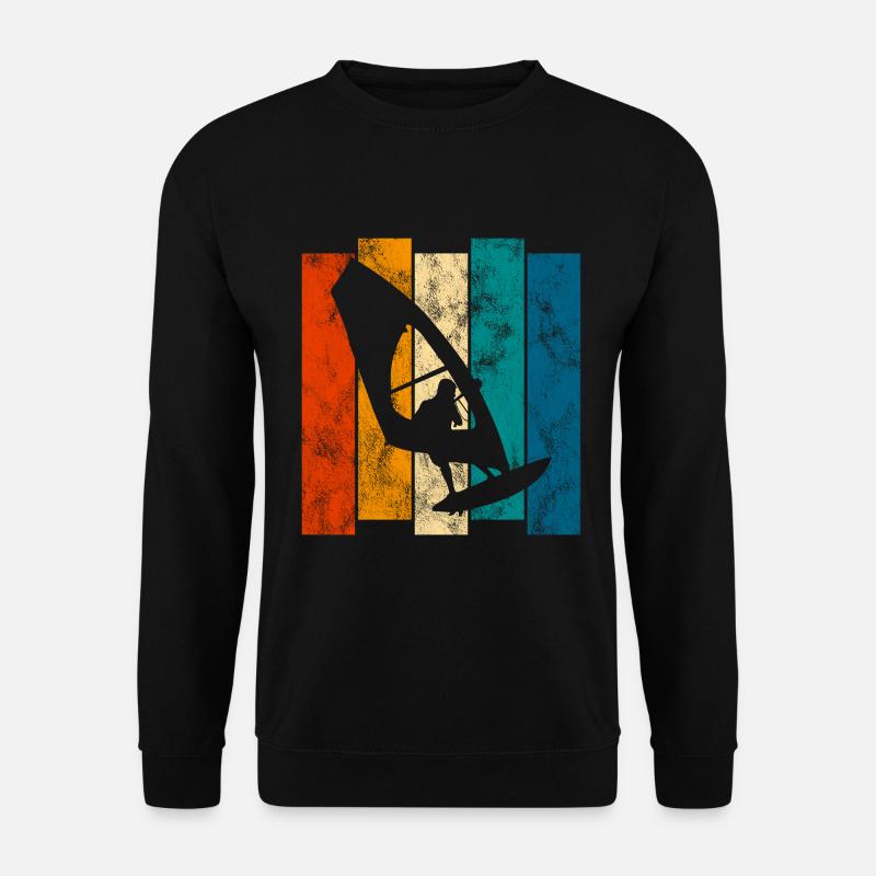 Windsurfing Retro Surfen Windsurfen Windsurfer - Unisex Pullover - Schwarz