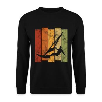 Windsurfing Windsurfing Windsurfer Surfing Retro - Unisex Sweatshirt - black - Front - Alina (178cm) & Michal (187cm)