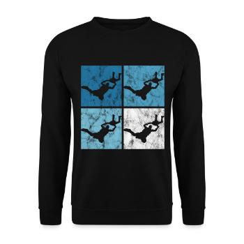 Fallschirmspringer Fallschirm Fallschirmspringen - Unisex Pullover - Schwarz - Vorne - Alina (178cm) & Michal (187cm)