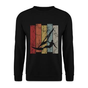 Windsurfer Windsurfing Windsurfing Retro Surfing - Unisex Sweatshirt - black - Front - Alina (178cm) & Michal (187cm)