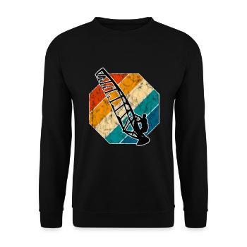 Windsurfing Retro Surfing Windsurfer Windsurfing - Unisex Sweatshirt - black - Front - Alina (178cm) & Michal (187cm)