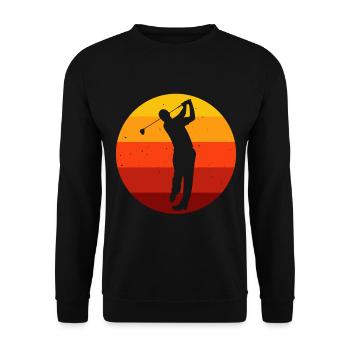 Golfer Golfschläger Golf Retro Golfen Golfspieler - Unisex Pullover - Schwarz - Vorne - Alina (178cm) & Michal (187cm)