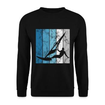 Windsurfer Windsurfing Retro Windsurfing Surfing - Unisex Sweatshirt - black - Front - Alina (178cm) & Michal (187cm)